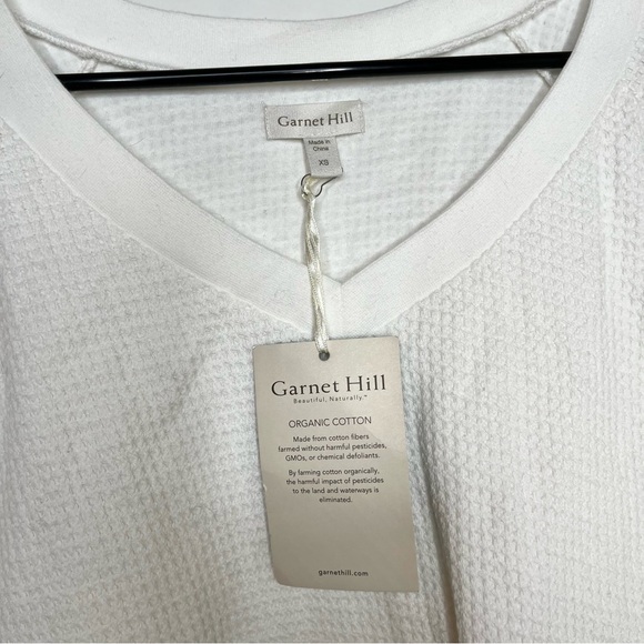 Garnet Hill Long Sleeve White V Neck Sweater Size XS - Picture 3 of 7